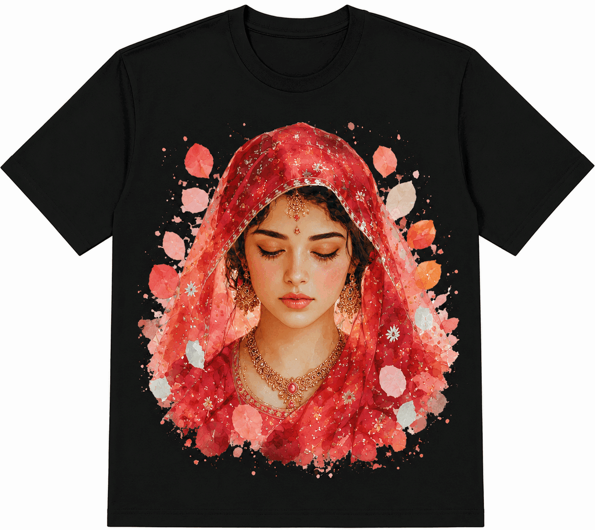 Red Dupatta Portrait Tee