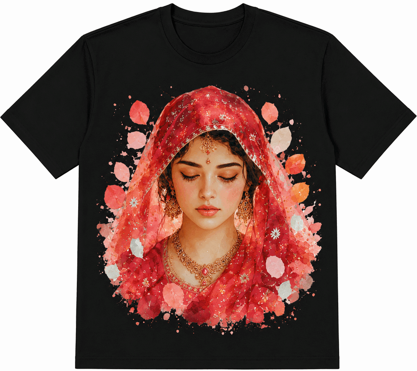Red Dupatta Portrait Tee
